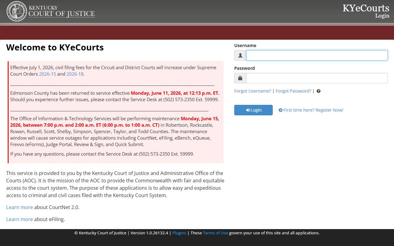KYeCourts login for Jackson County court records after arrest